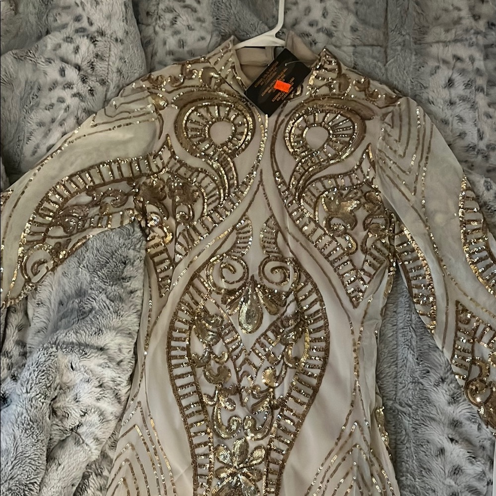 prom dress gold and beige brand new